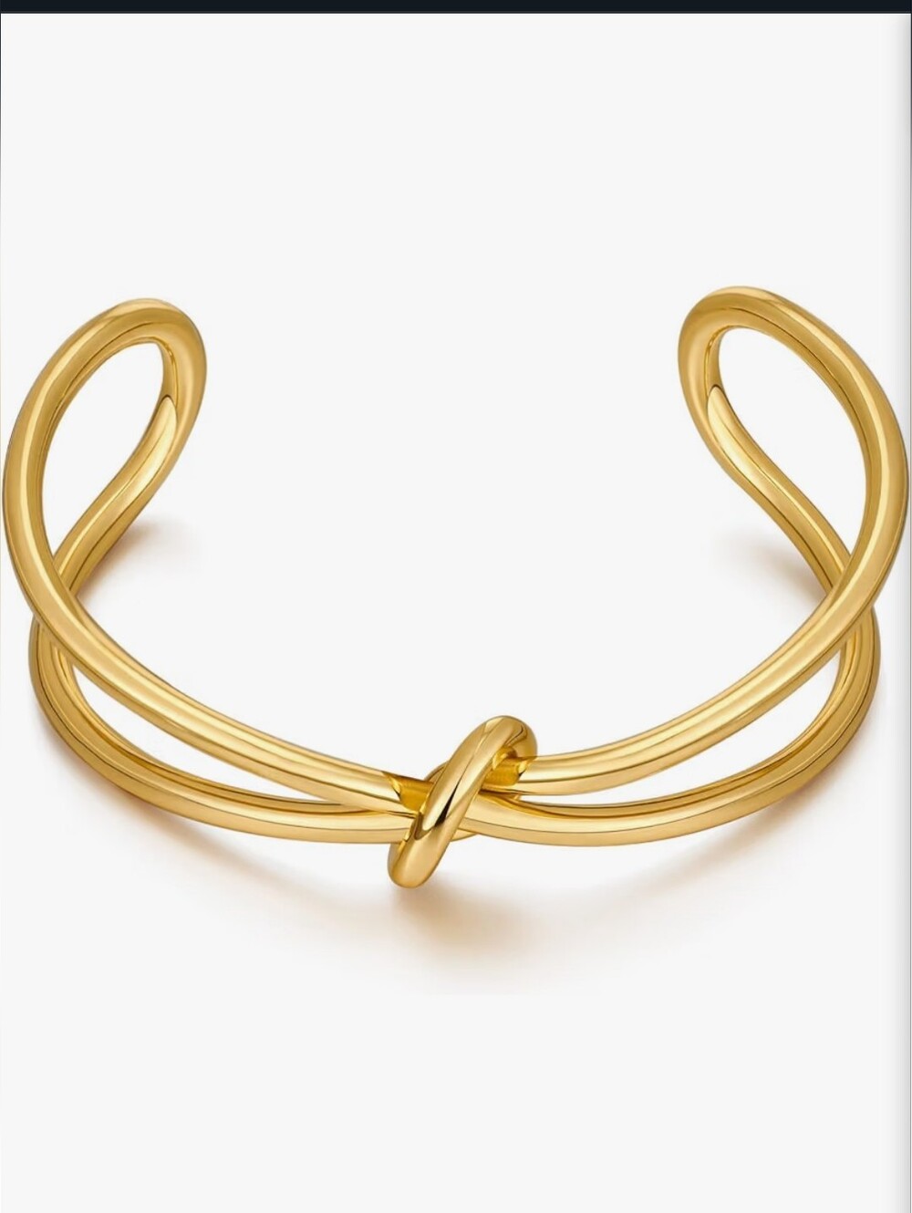 Gold Knot Open Cuff Bracelet - Women Jewelry